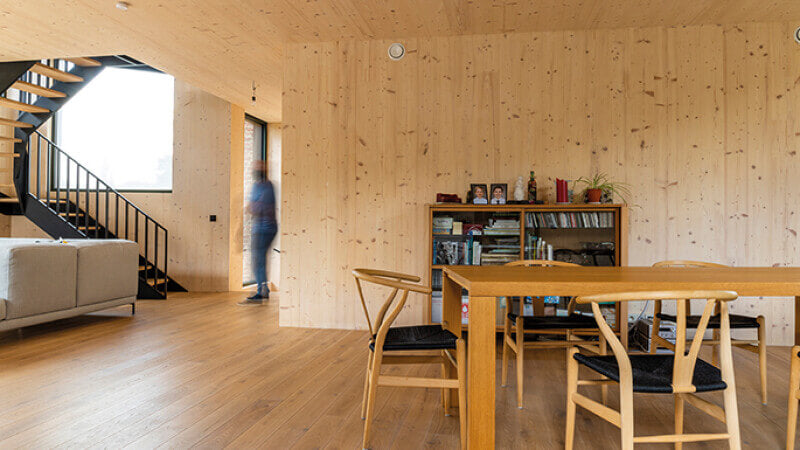 Beautiful home features spruce finished with Oil Plus 2C.