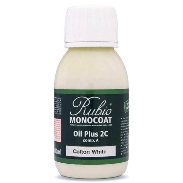 Rubio Monocoat Oil Plus 2C 100 Milliliter Cotton White