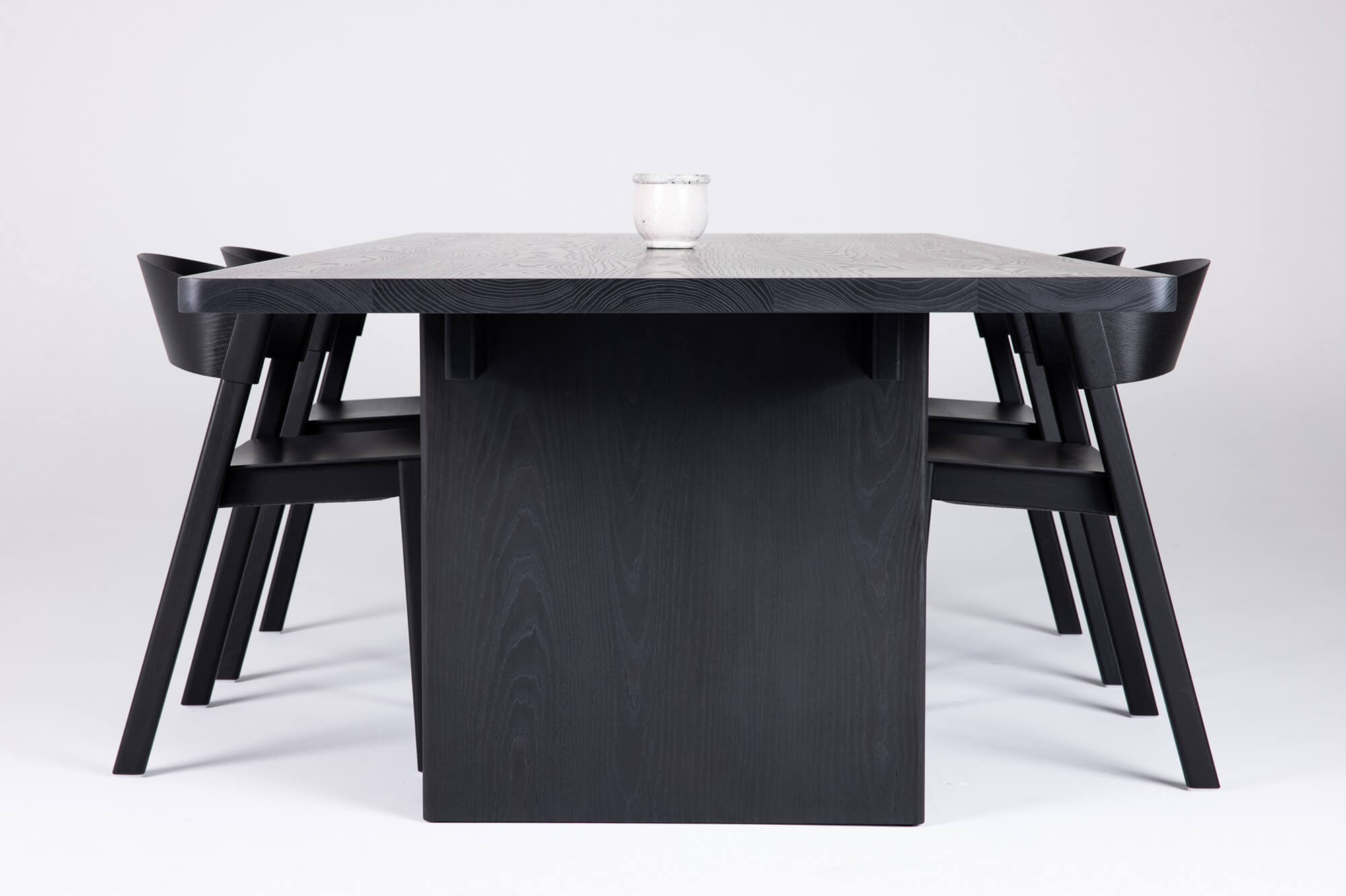 Black stained ash dining table