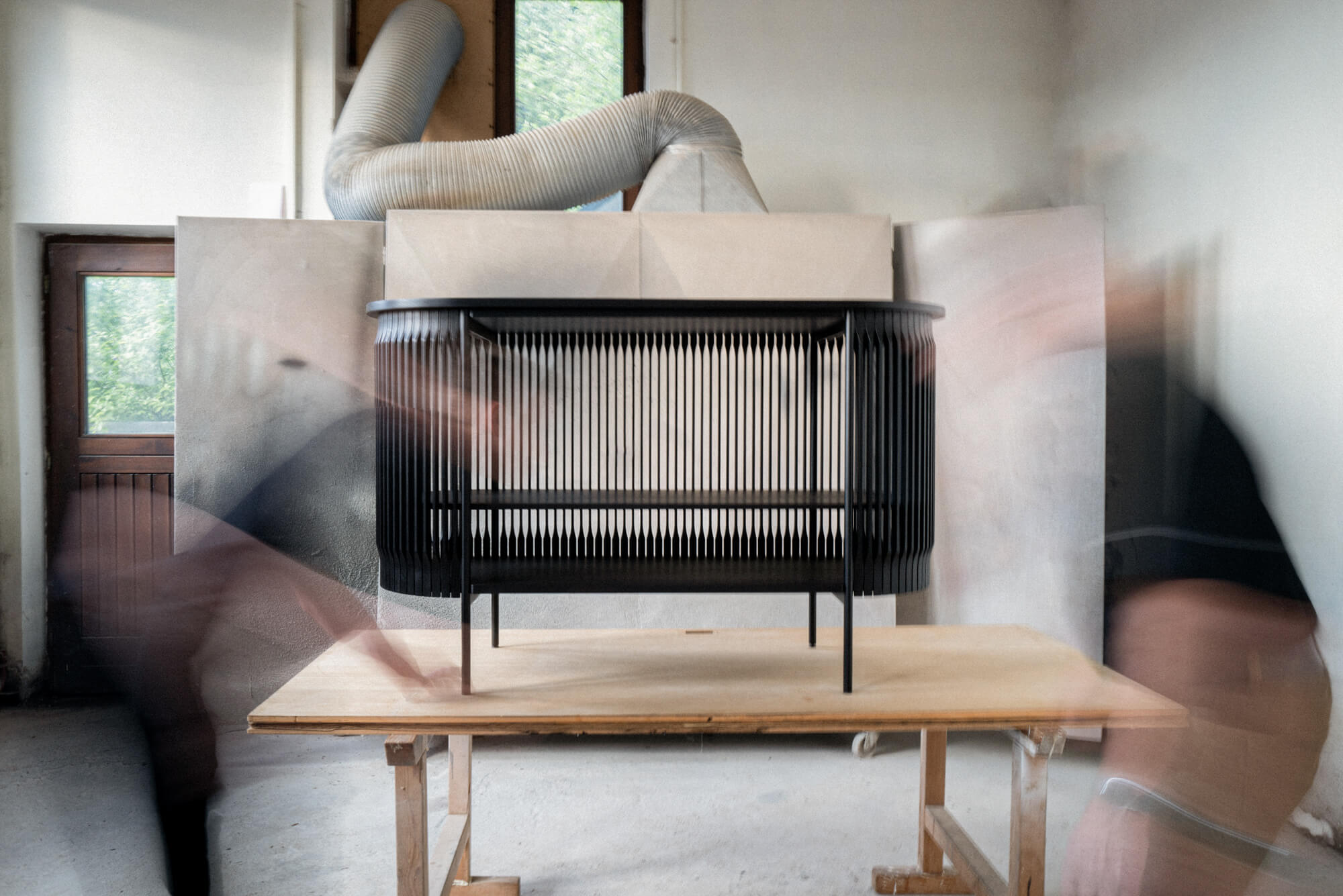 Project inspiration for a Scandinavian inspired sideboard finished with Rubio Monocoat Precolor Easy Intense Black and Oil Plus 2C Black interior wood stain and finish.
