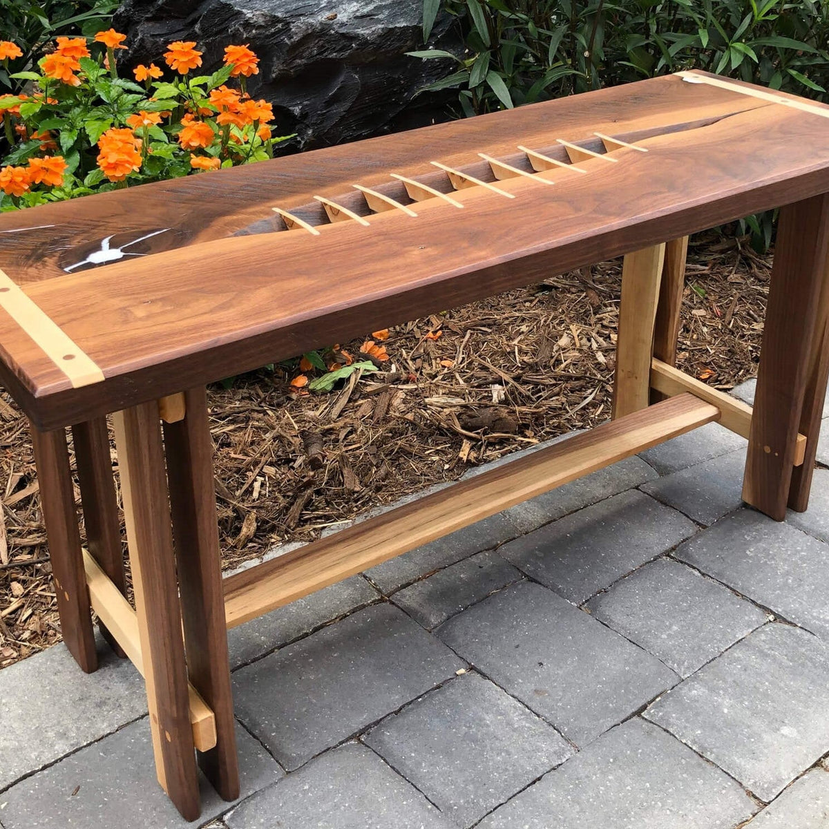 Walnut Bench with Maple Inlay – Rubio Monocoat Canada