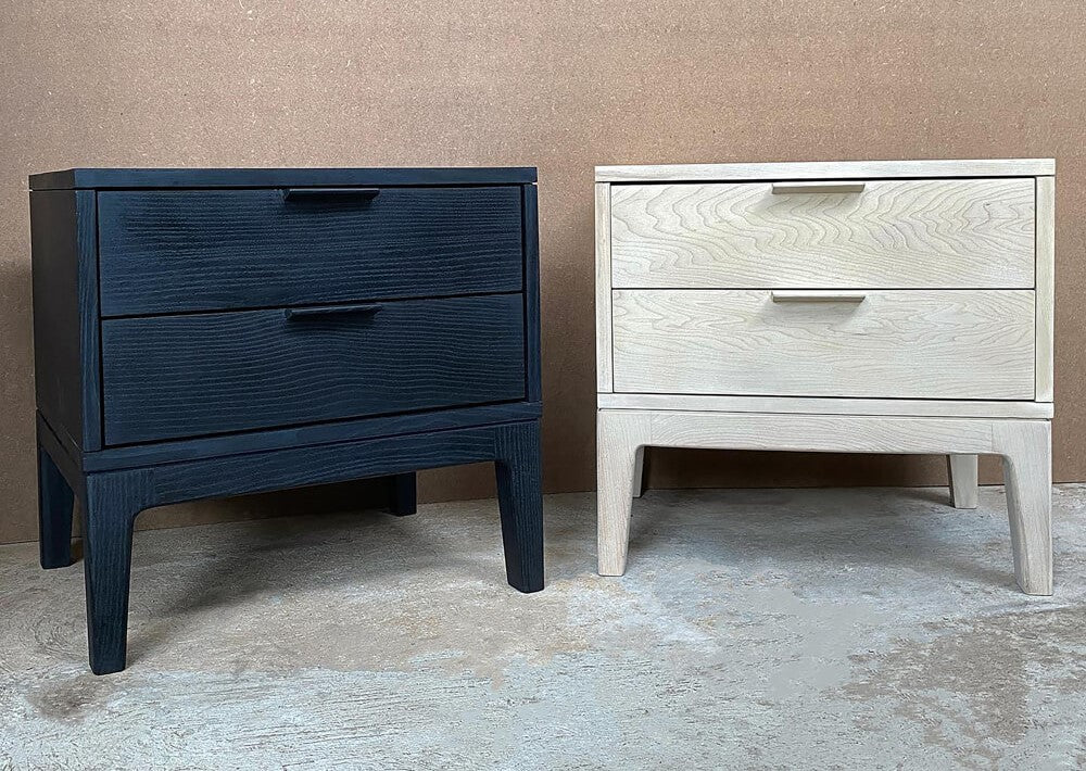 Two wooden side tables finished with Rubio Monocoat Precolour Easy and Oil Plus 2C.