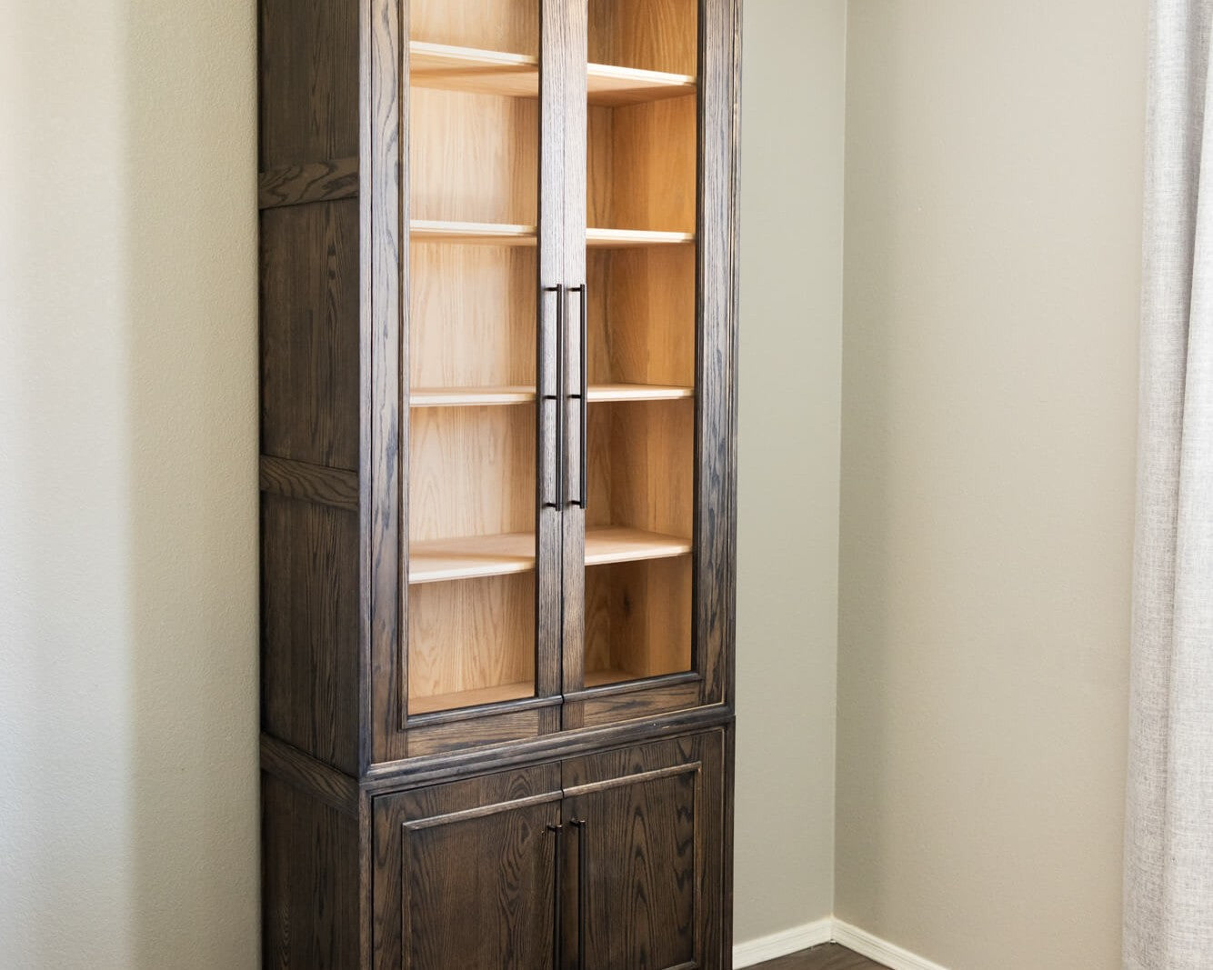 Project inspiration for a handmade bookcase finished with Rubio Monocoat Oil Plus 2C hardwax oil wood stain and finish for interior wood projects.