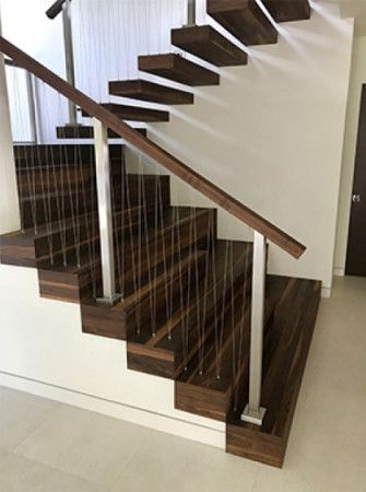 Unique wooden staircase finished with Rubio Monocoat.