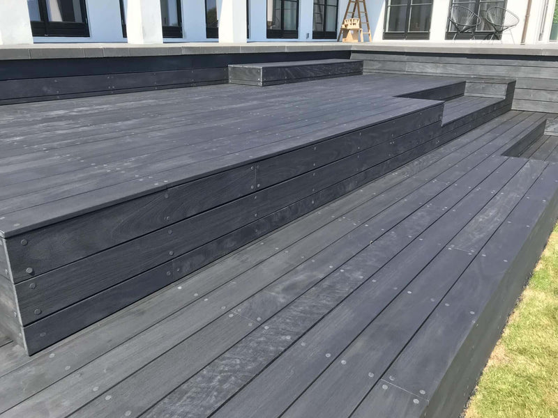 Ipe wood decking finished with Rubio Monocoat exterior wood finish oil.