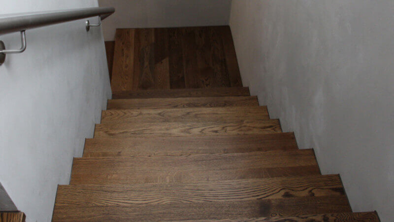 Wooden stairs finished with Rubio Monocoat.
