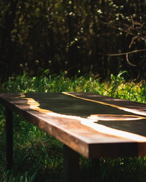 Lead wood river table.