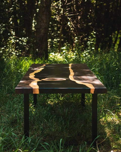 Lead wood river table.