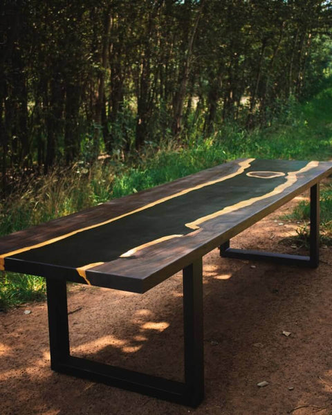 Lead wood river table.