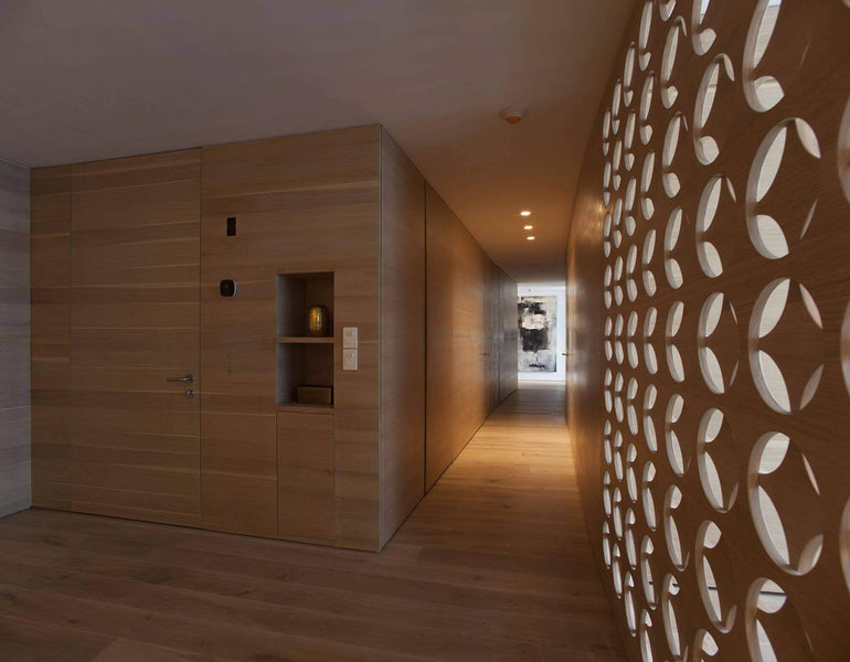 Wooden features are everywhere in this private apartment. All of it finished with Rubio Monocoat Oil Plus 2C.