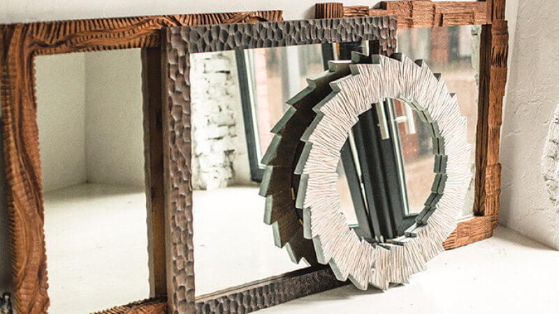 Unique wooden frames finished with Rubio Monocoat Oil Plus 2C.
