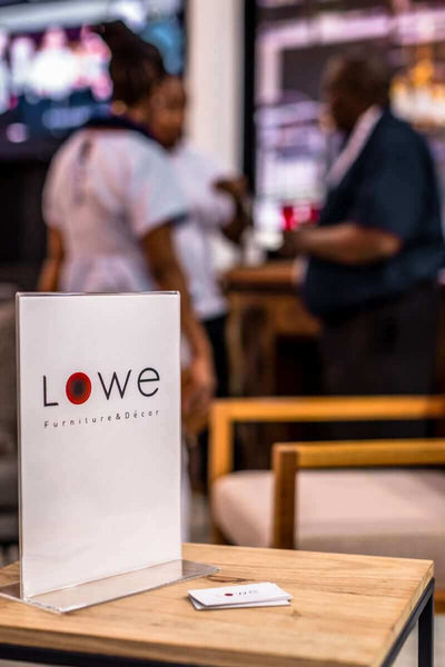 Lowe logo stand.