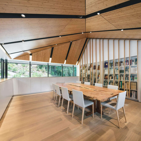 Room at Japanese Garden with wood flooring and ceiling.