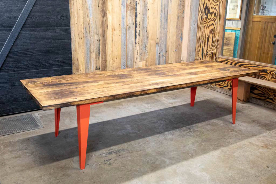 Charred oak table finished with Rubio Monocoat Oil Plus 2C hardwax oil wood stain and finish.