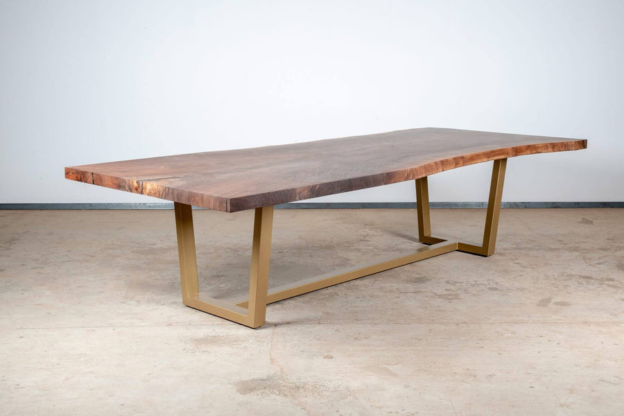 Live edge wooden table finished with Rubio Monocoat.