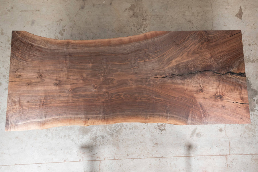 Unique wooden live edge table finished with Rubio Monocoat.