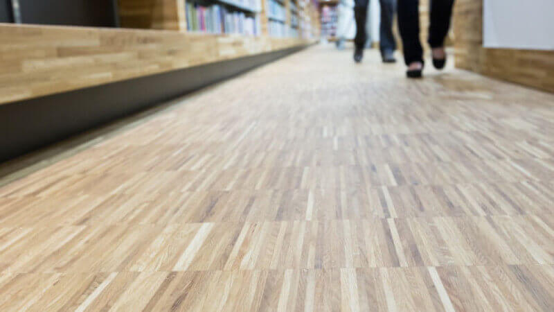 Library wooden floor finished with hardwax oil.