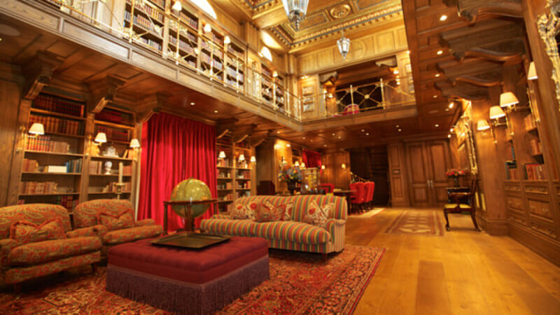 Library has wood flooring finished with Oil Plus 2C.