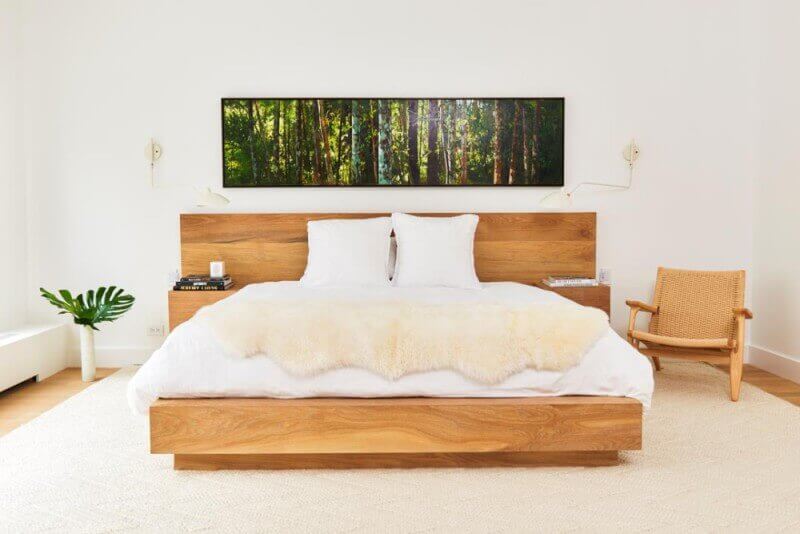 White oak bed finished with Rubio Monocoat.