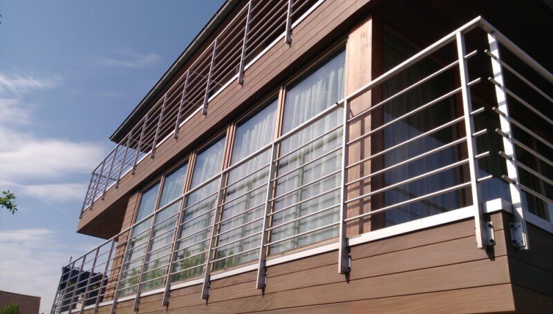 Balcony of house with Rubio Monocoat exterior finish on it.