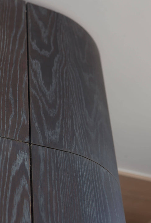 Cerused looking finish on cabinetry achieved using Rubio Monocoat products.