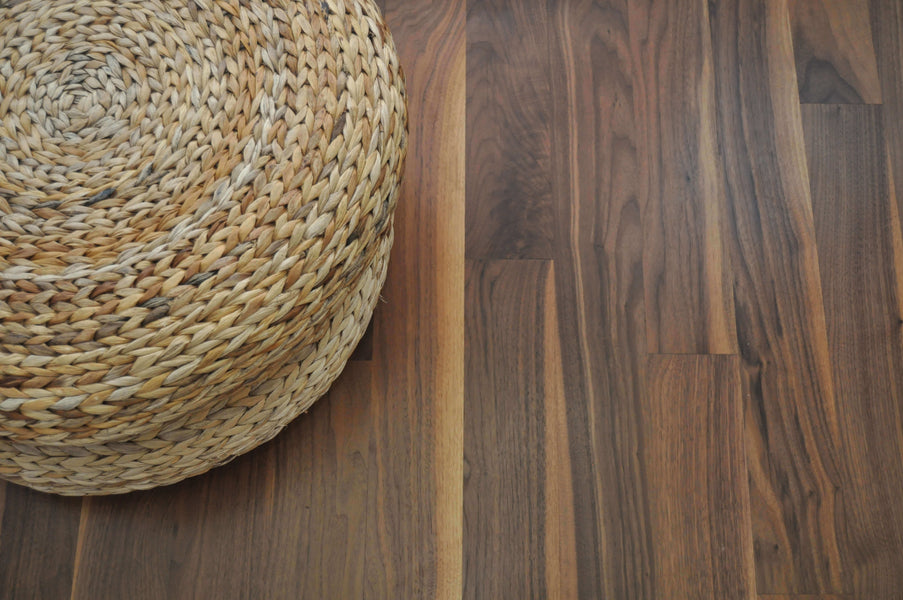 Beautiful colors from walnut floors finished with Rubio Monocoat.
