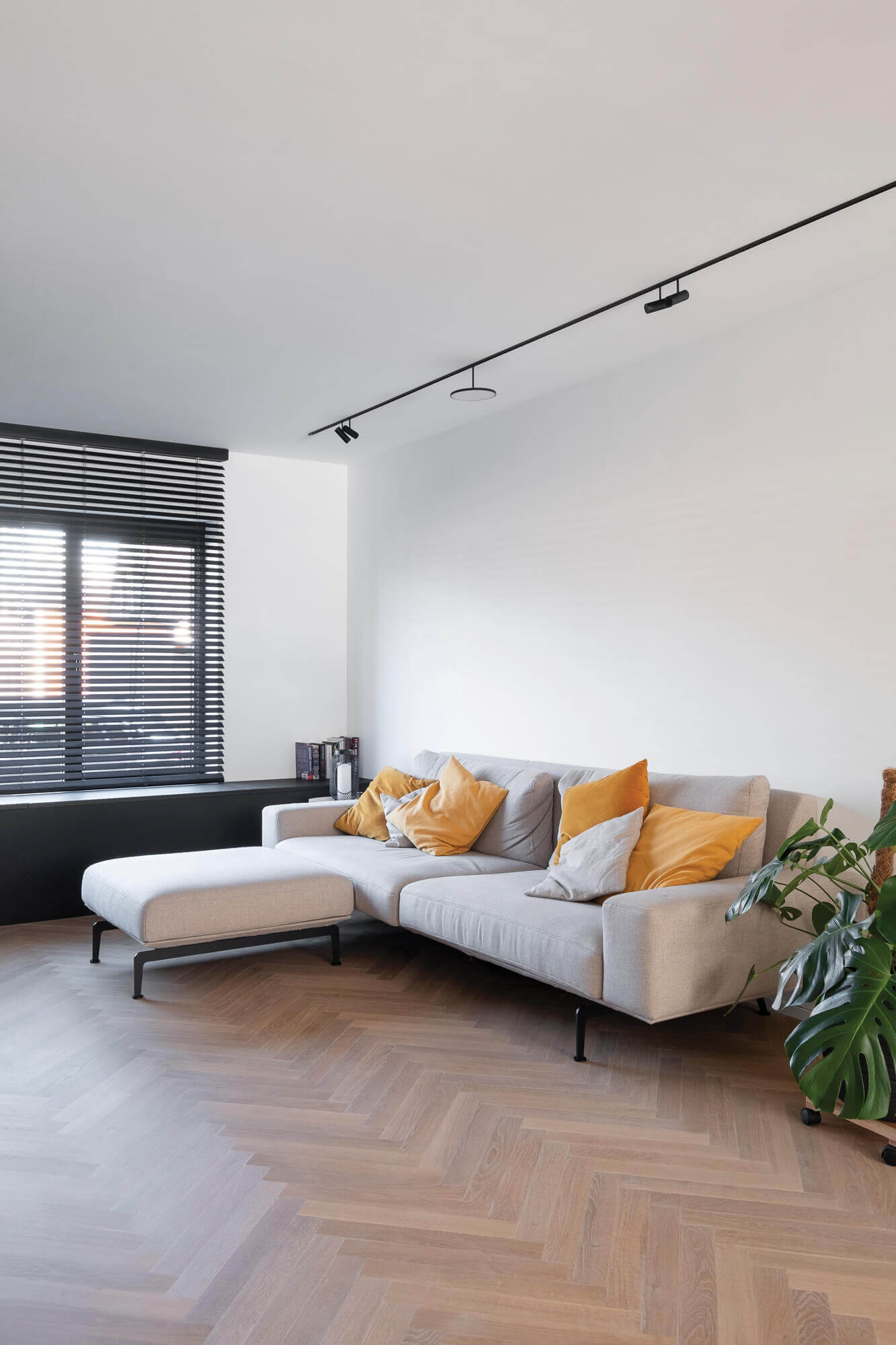 Living room on sale with oak floor