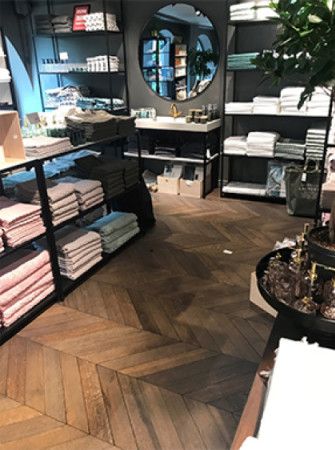 Store features wood flooring finished with Rubio Monocoat.