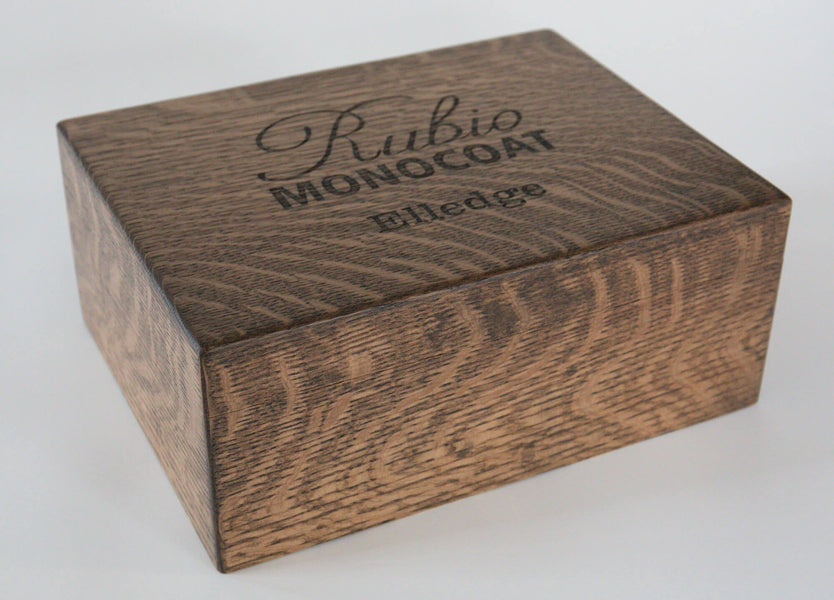 Handcrafted white oak humidor finished with natural wood finish.