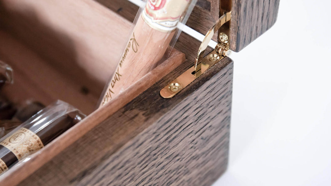 Beautifully crafted white oak cigar humidor completed for a retirement gift.