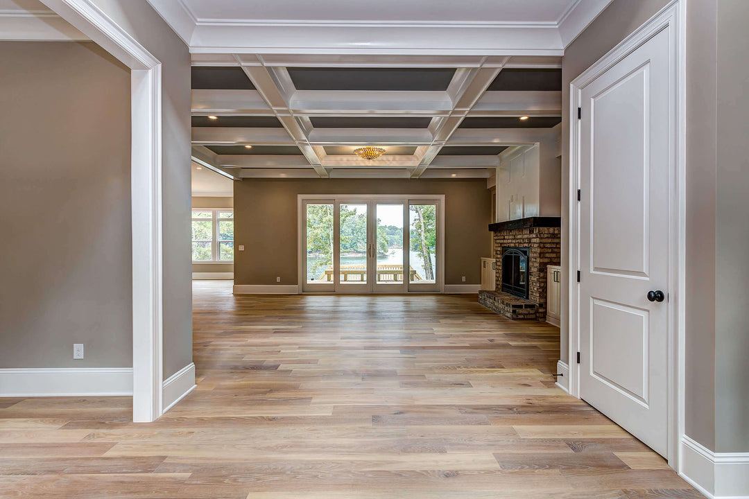 Engineered white oak floors finished with Rubio Monocoat Oil Plus 2C "Natural".