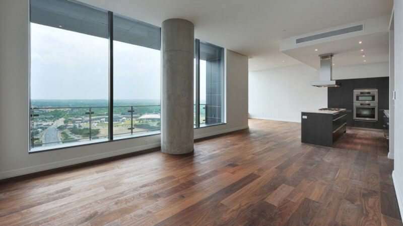 Oak and walnut flooring finished with Rubio Monocoat.