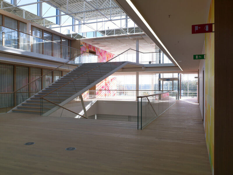 Offices and headquarters finished with natural wood flooring.