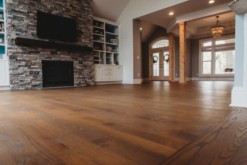 Beautiful ash wood flooring finished with Rubio Monocoat.