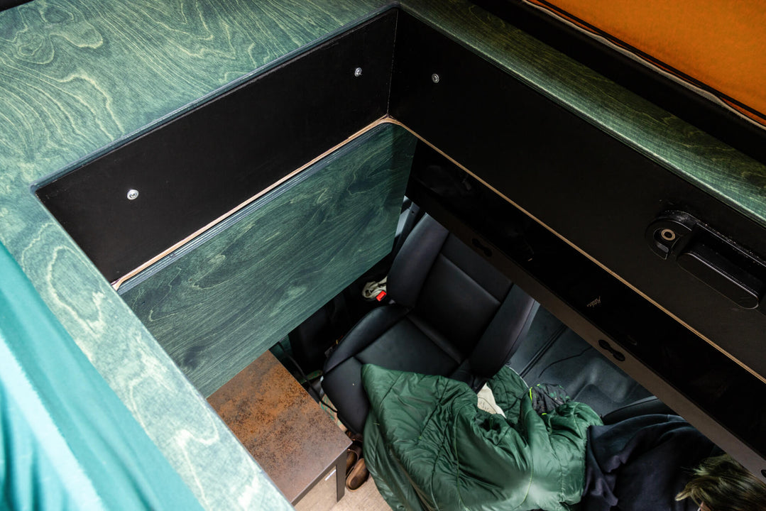 Birch wood in a custom sprinter van finished with Rubio Monocoat Oil Plus 2C hardwax oil wood stain and finish.