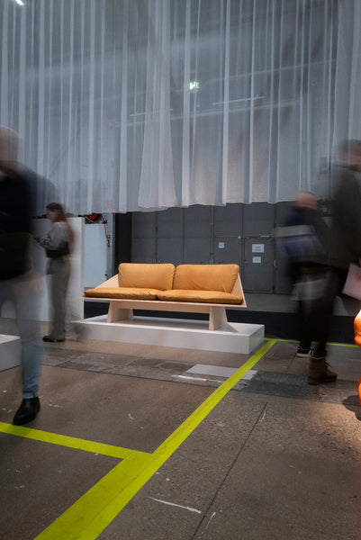 A sofa made from ash finished with Rubio Monocoat Oil Plus 2C "White 5%".