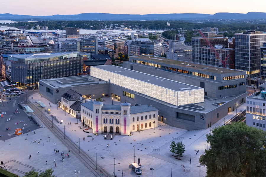 An aerial view of the Norwegian National Museum photographed by Iwaan Ban.