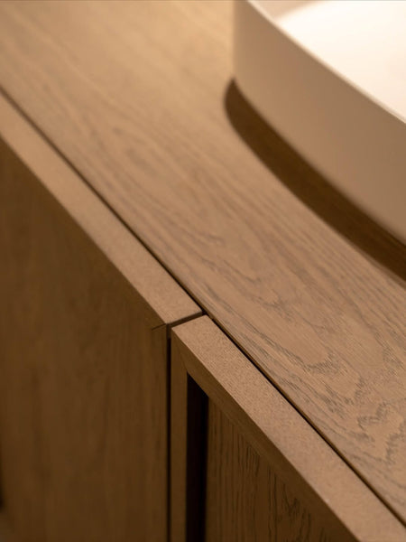 Close up of European oak finished with Oil Plus 2C hardwax oil wood stain and finish in the color "Mocha".