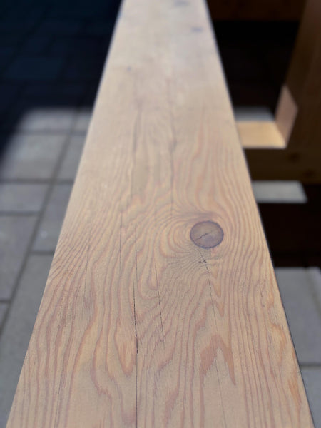 Close up of Douglas Fir wood finished with Rubio Monocoat DuroGrit "Light Sand"