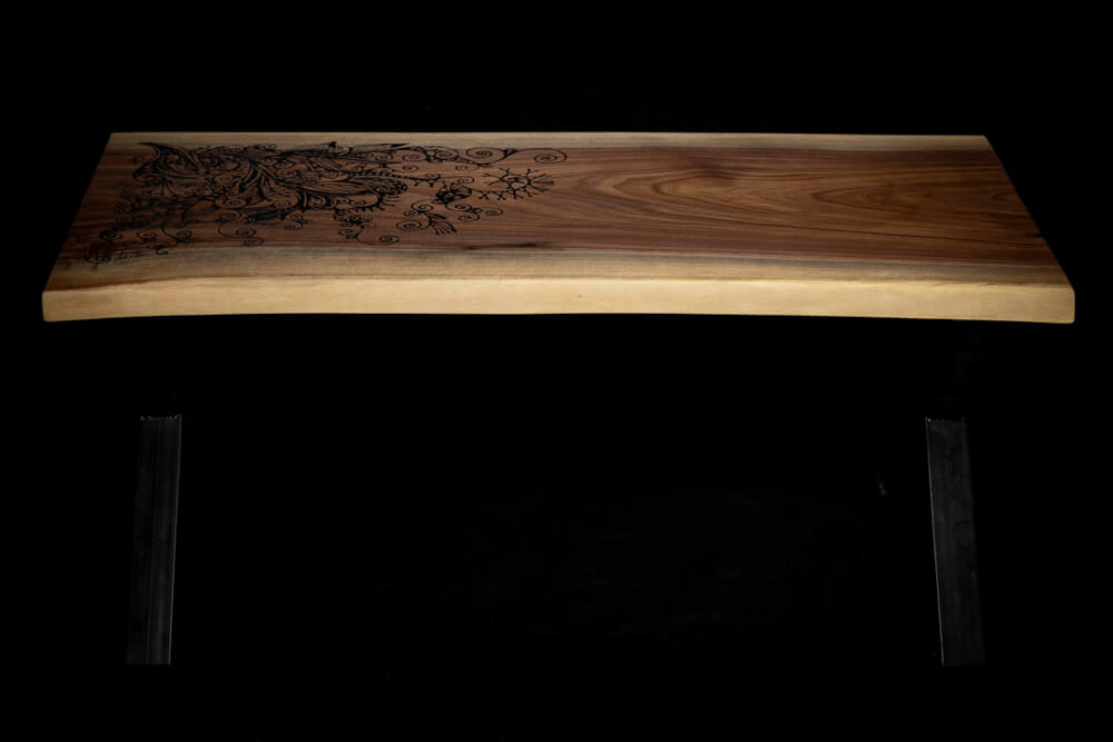 Walnut Coffee Table with Inlay — 4 of 4