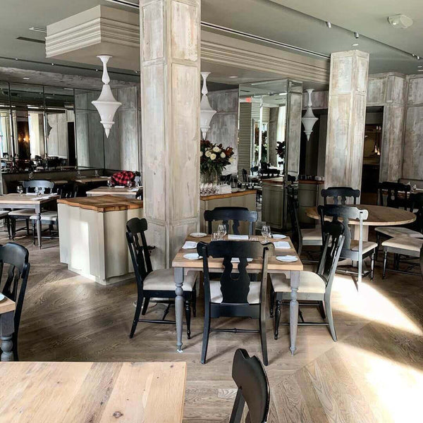 Restaurant boasts white oak tables finished with Rubio Monocoat.