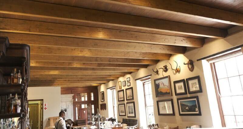 Historic looking ceiling beams.