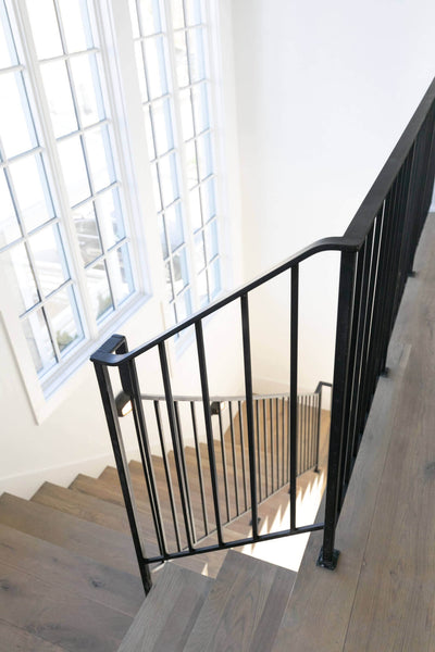 Natural dark oak stair streads.