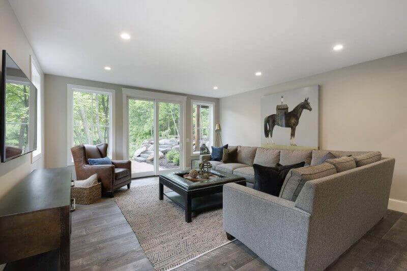 Living room with wooden floors finished with Rubio Monocoat.