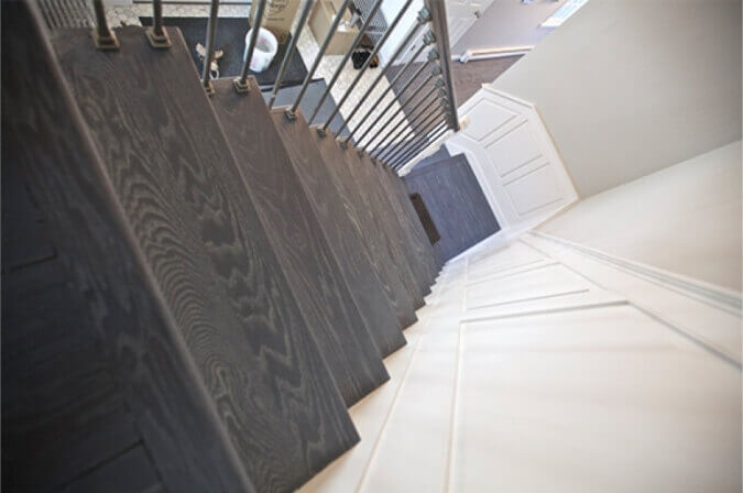 Cerused oak stair treads.