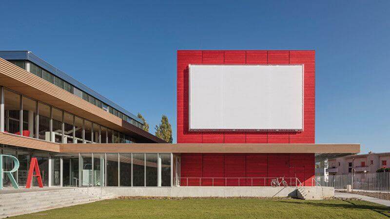 Wooden exterior wood finished with colorful Rubio Monocoat product.