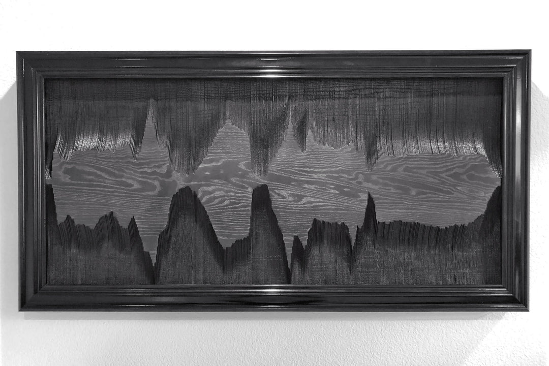 Wood sound wave art.
