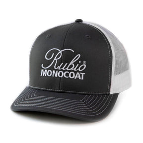 Charcoal and white Rubio Monocoat mesh trucker hat